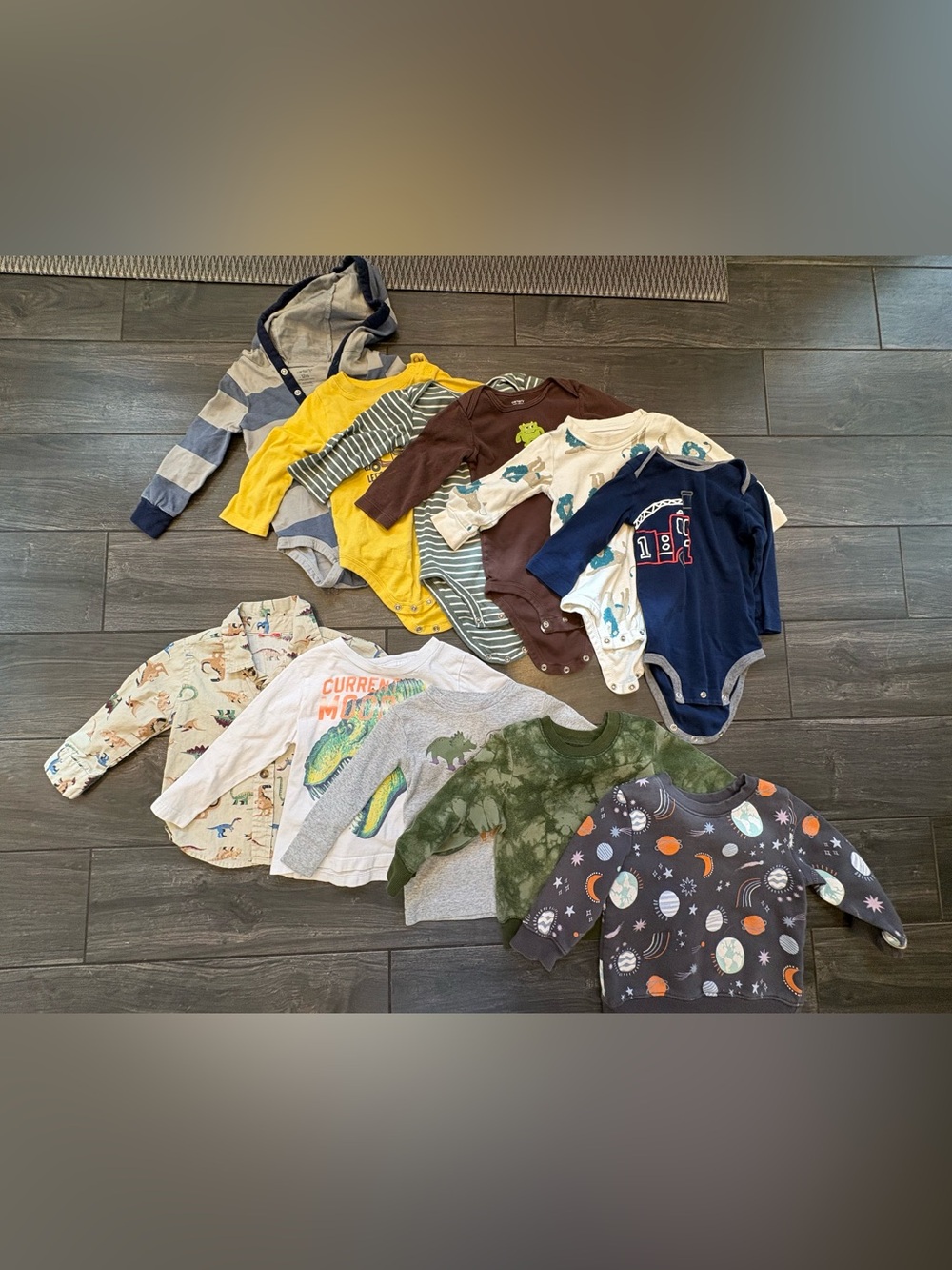 12 Month Onesie and Long Sleeve Shirt Bundle Boy Clothes